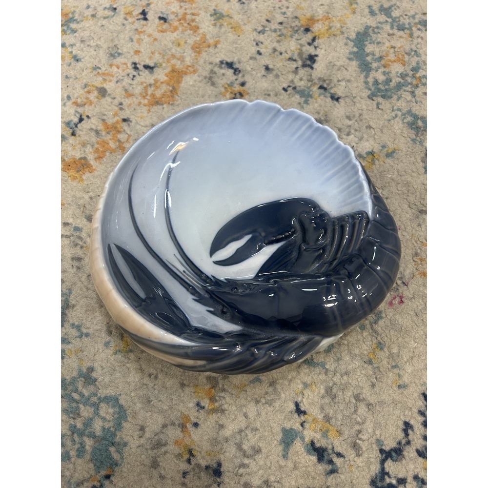 Royal Copenhagen Lobster Catch All Bowl Blue Unique Denmark Decor